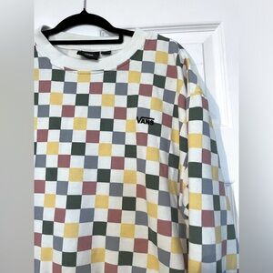 Vans sweatshirt size M checkered cropped crew neck